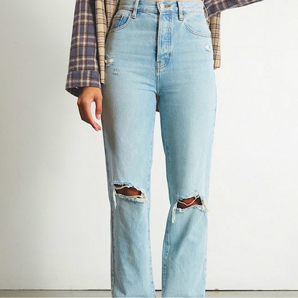 PacSun Light Blue Distressed Dad Jeans